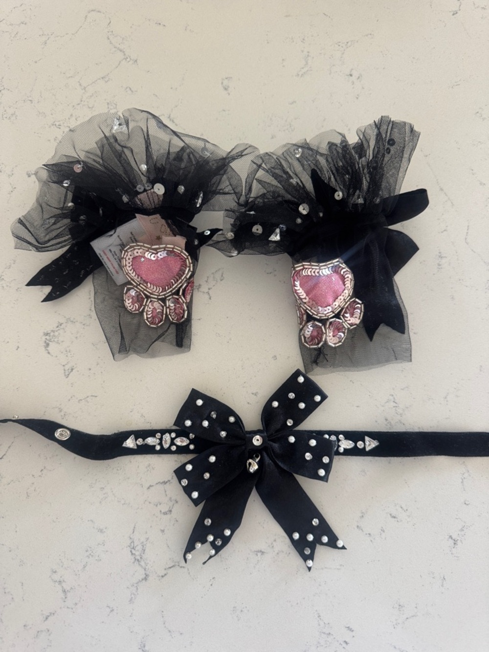 Tutu Du Monde Kitten Mittens Black Tulle Wrist Cuff & Kitten Choker Hard to Find